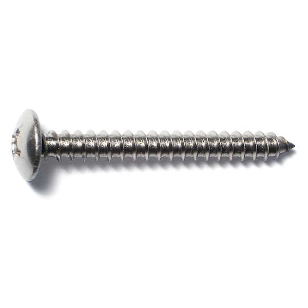 Midwest Fastener Sheet Metal Screw, #12 x 2 in, 18-8 Stainless Steel Truss Head Phillips Drive, 8 PK 33972 - main